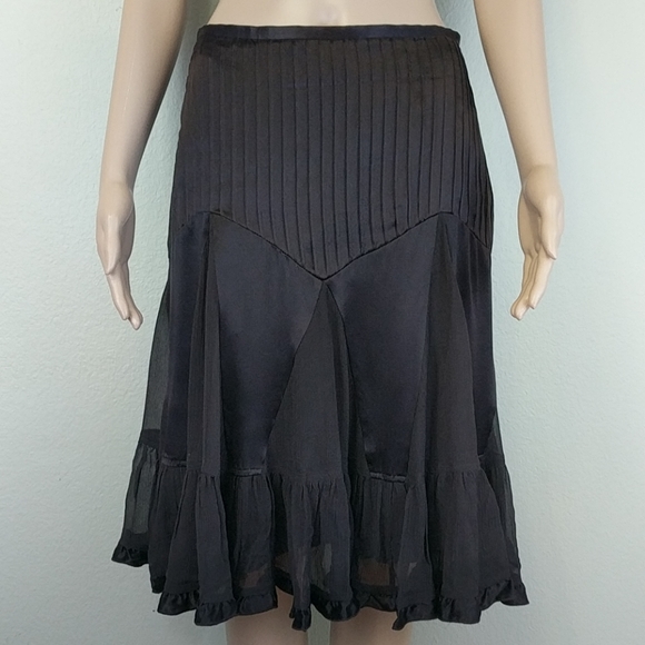 Banana Republic Dresses & Skirts - [Banana Republic] Brown Silk Godet Skirt 2